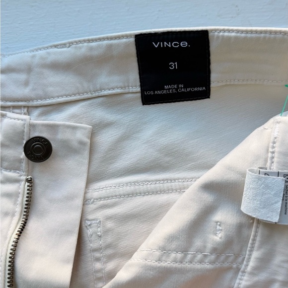Vince Women’s High Waisted Ivory Cotton blend Pants 7/8  size 31 - Picture 3 of 10